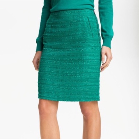 Halogen Woven Jade Dynasty Pencil Skirt Sz 2 - Picture 1 of 6